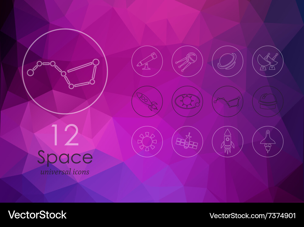 Set space icons Royalty Free Vector Image - VectorStock