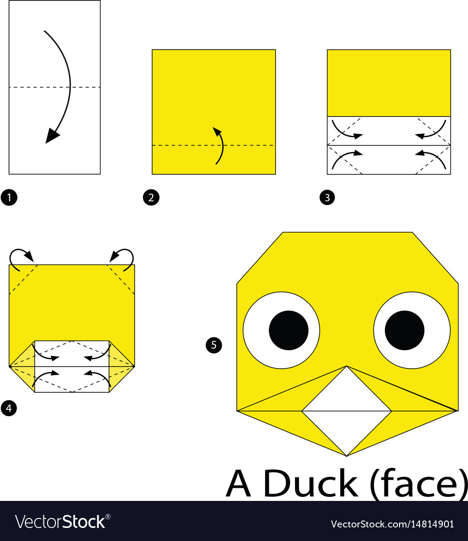 Paper origami of duck Royalty Free Vector Image