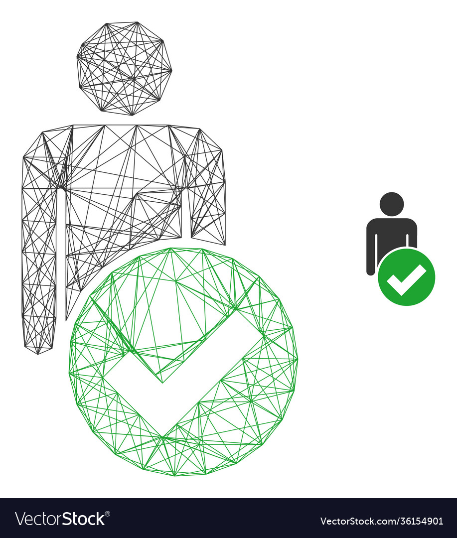 Web mesh valid man figure icon vector image Web mesh valid man figure icon