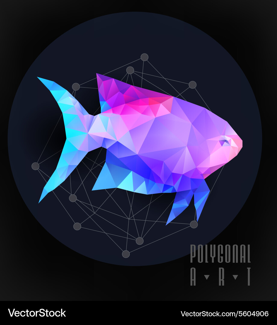 Abstract polygonal fish Royalty Free Vector Image