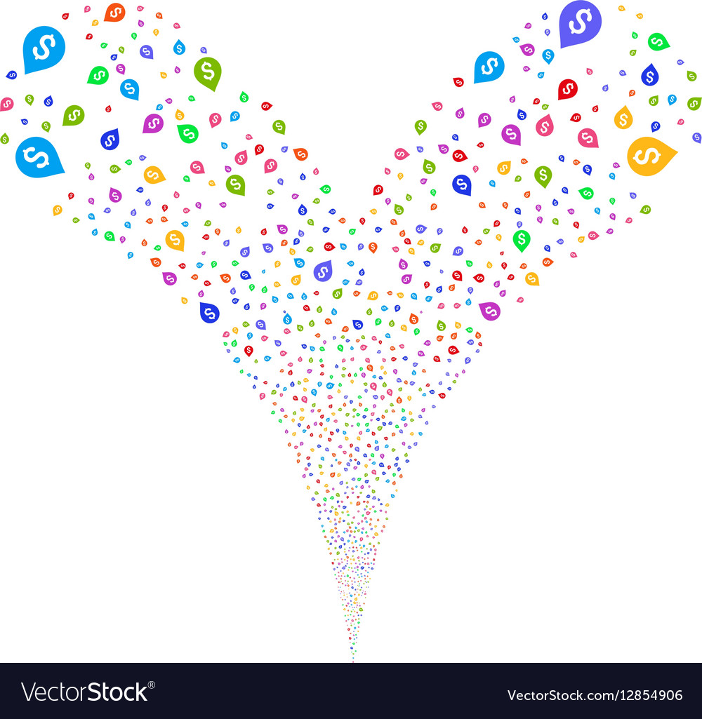 Banking map marker double fireworks stream