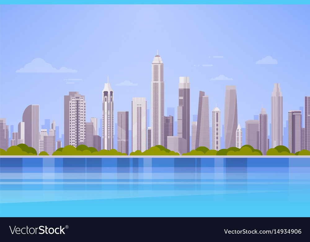 City skyscraper view cityscape background skyline Vector Image