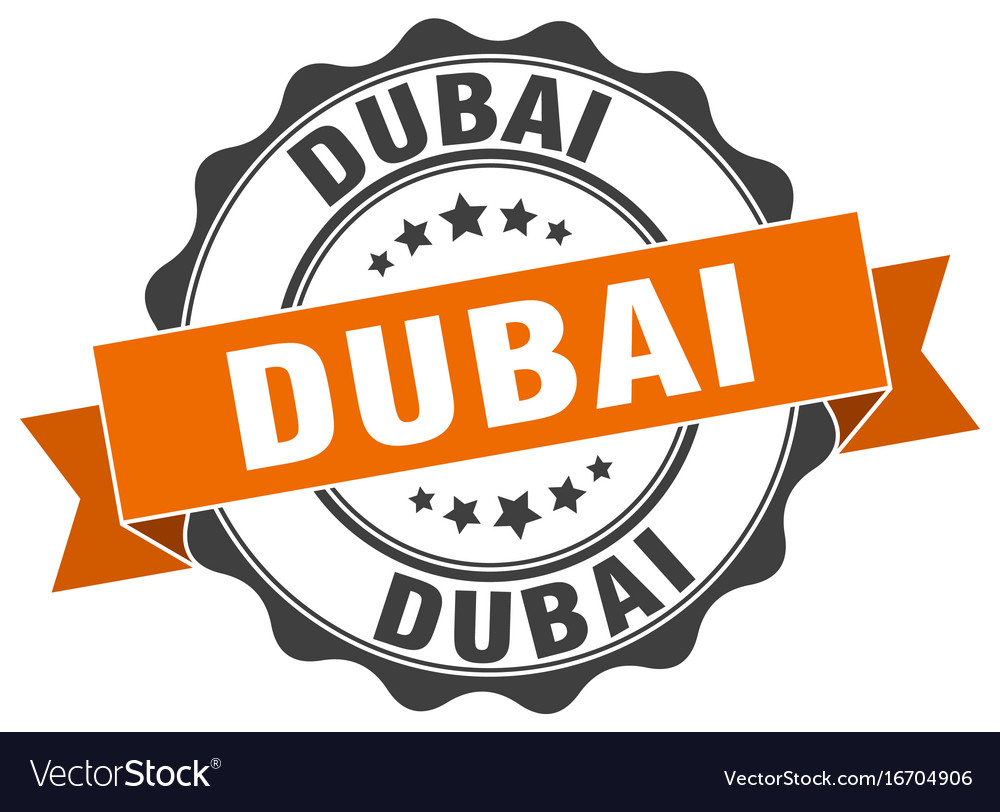 Dubai round ribbon seal Royalty Free Vector Image