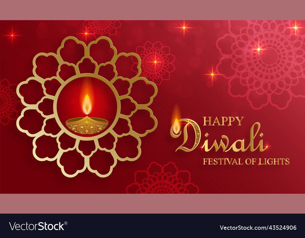 Festive diwali and deepawali card the indian Vector Image