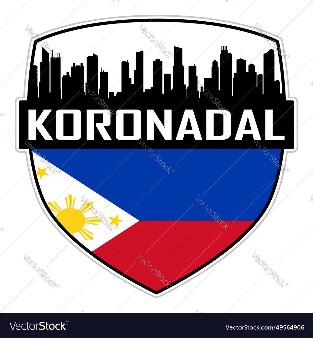 Koronadal skyline silhouette philippines flag logo