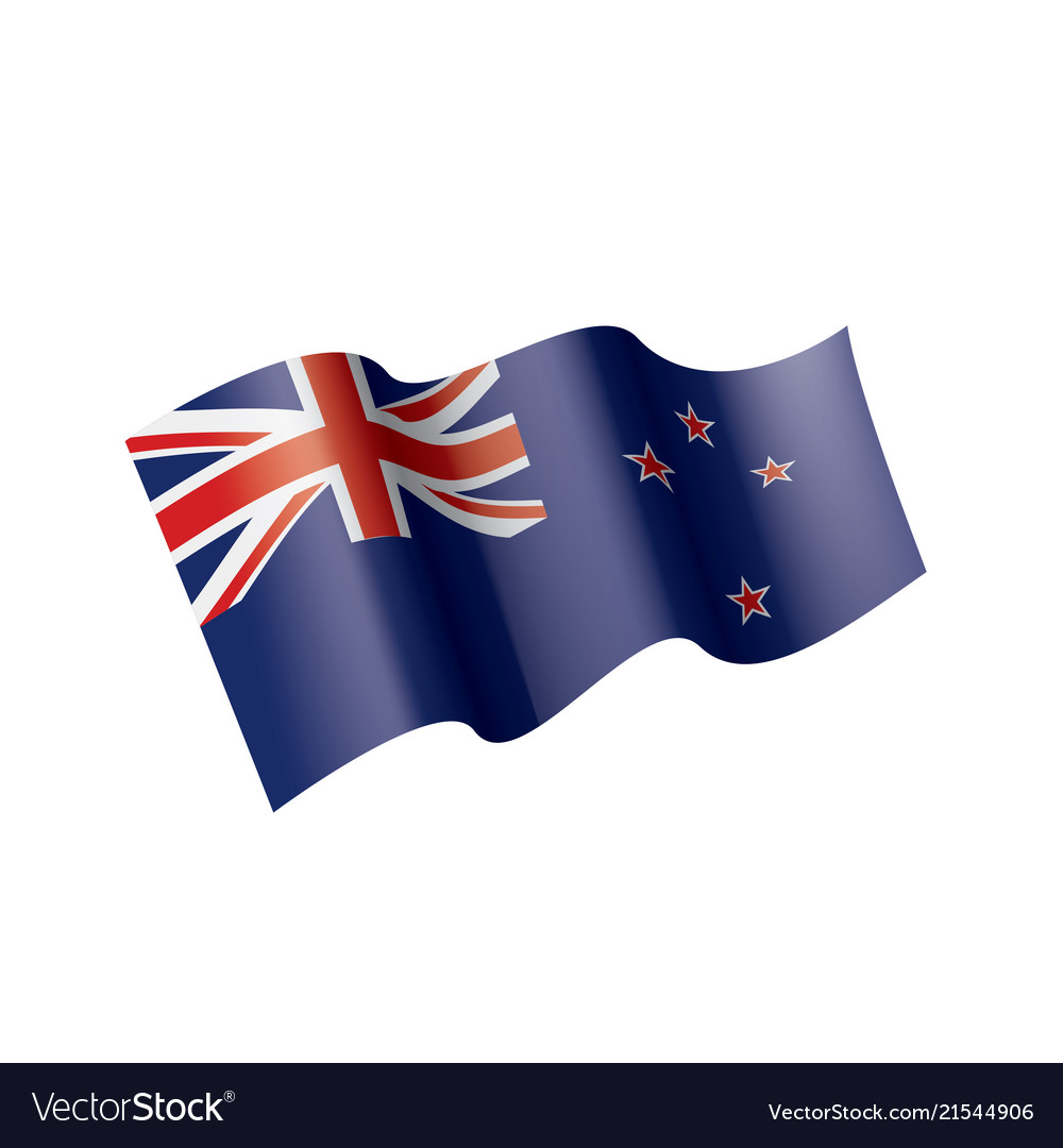 New zealand flag on a white Royalty Free Vector Image