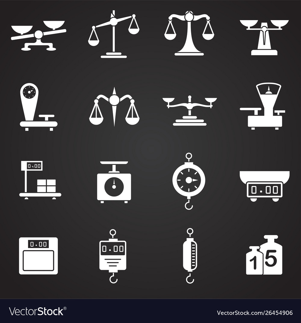 Scale related icons set on background for graphic vector image Scale related icons set on background for graphic
