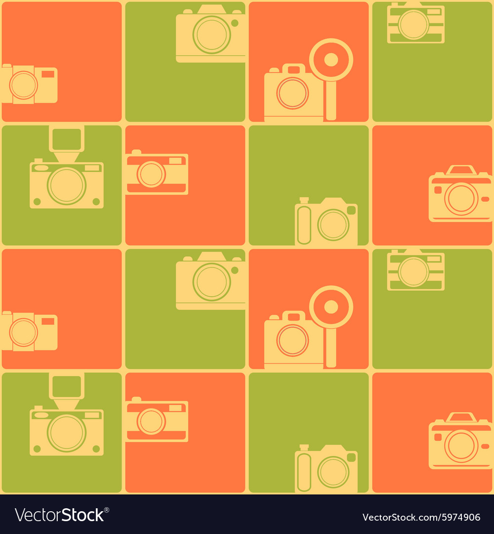 Seamless background with photo camera symbols