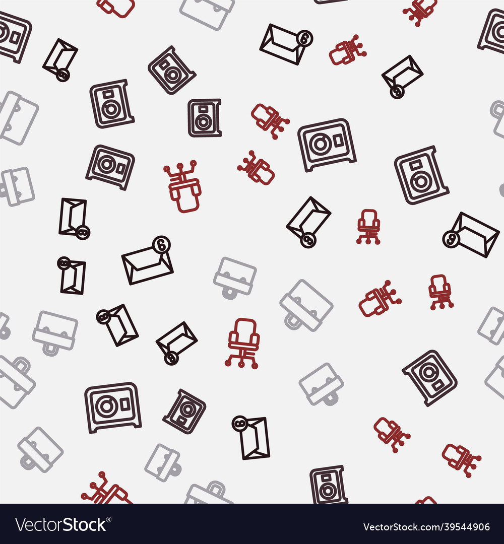 Set line mail and e-mail safe briefcase vector image Set line mail and e-mail safe briefcase