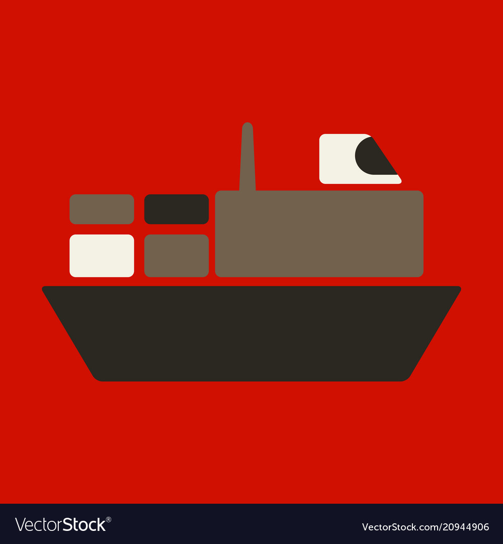 Ship icon flat pictograph on background symbol