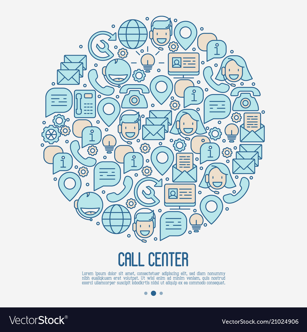 Support service concept in circle vector image Support service concept in circle