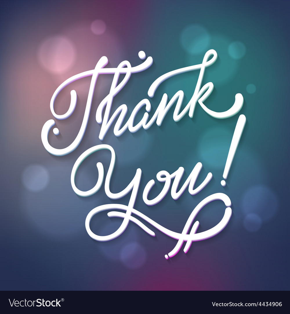 Thank you hand lettering handmade Royalty Free Vector Image