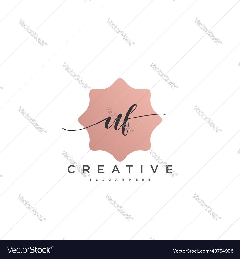 Uf initial handwriting minimalist geometric logo