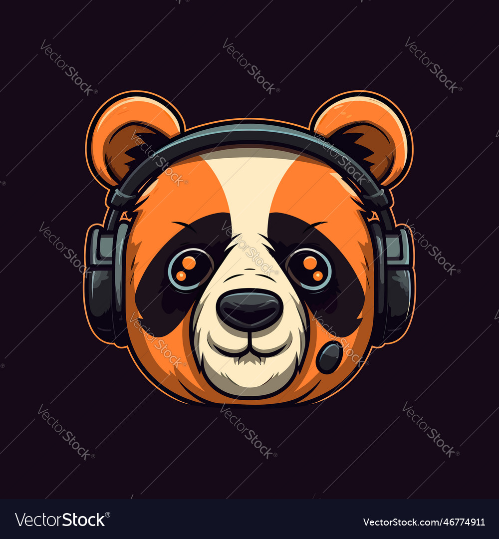 A logo of pandas head designed in esports style