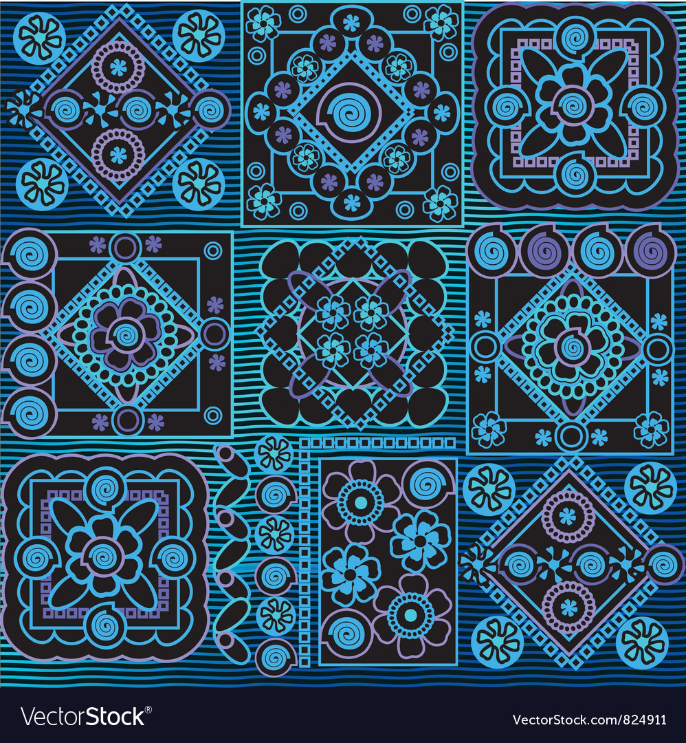 Blue pattern Royalty Free Vector Image - VectorStock