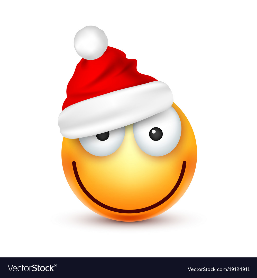 Christmas hat and smiley Royalty Free Vector Image