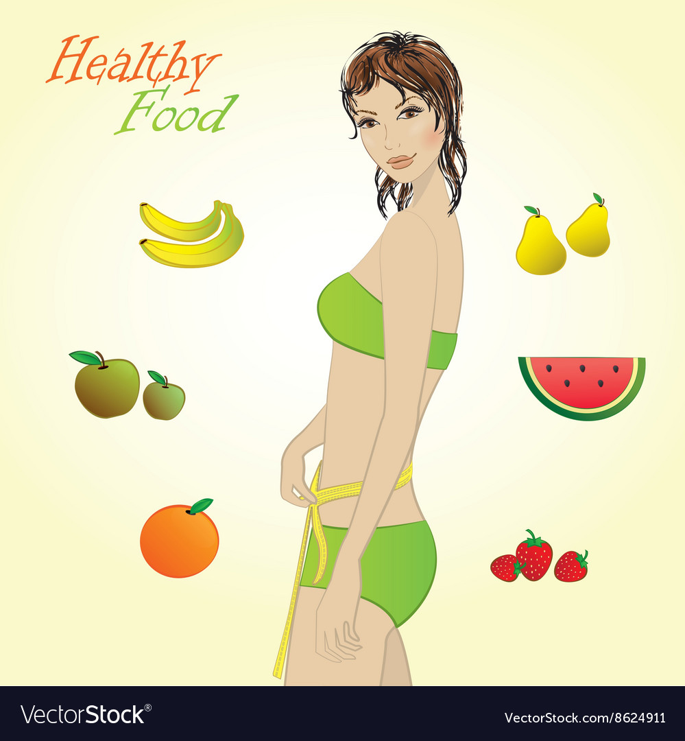 Girl and fruits infographics