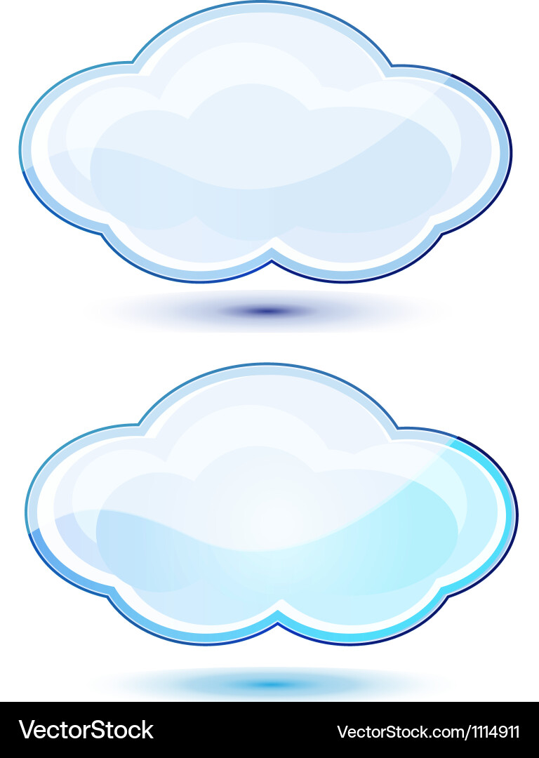 Glossy clouds Royalty Free Vector Image - VectorStock