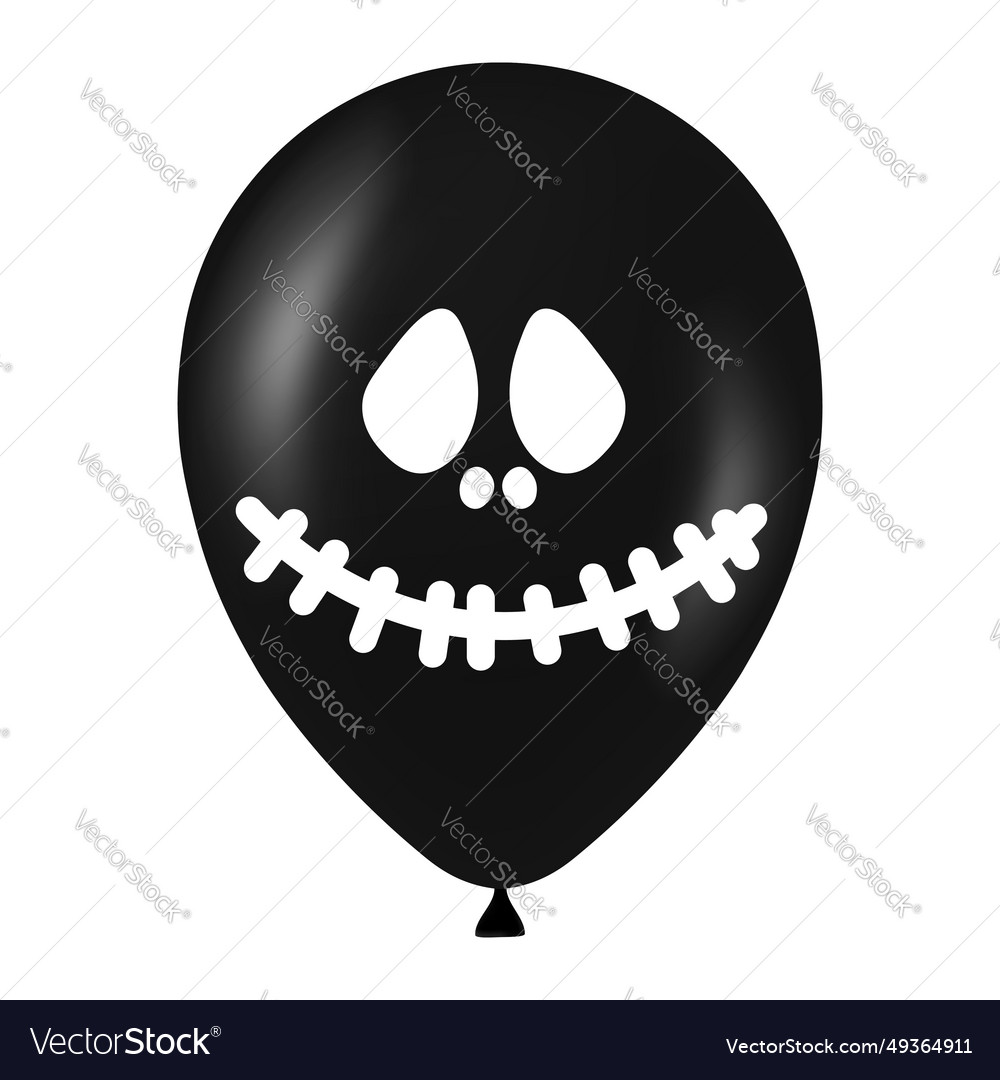 Halloween black balloon with scary and funny face