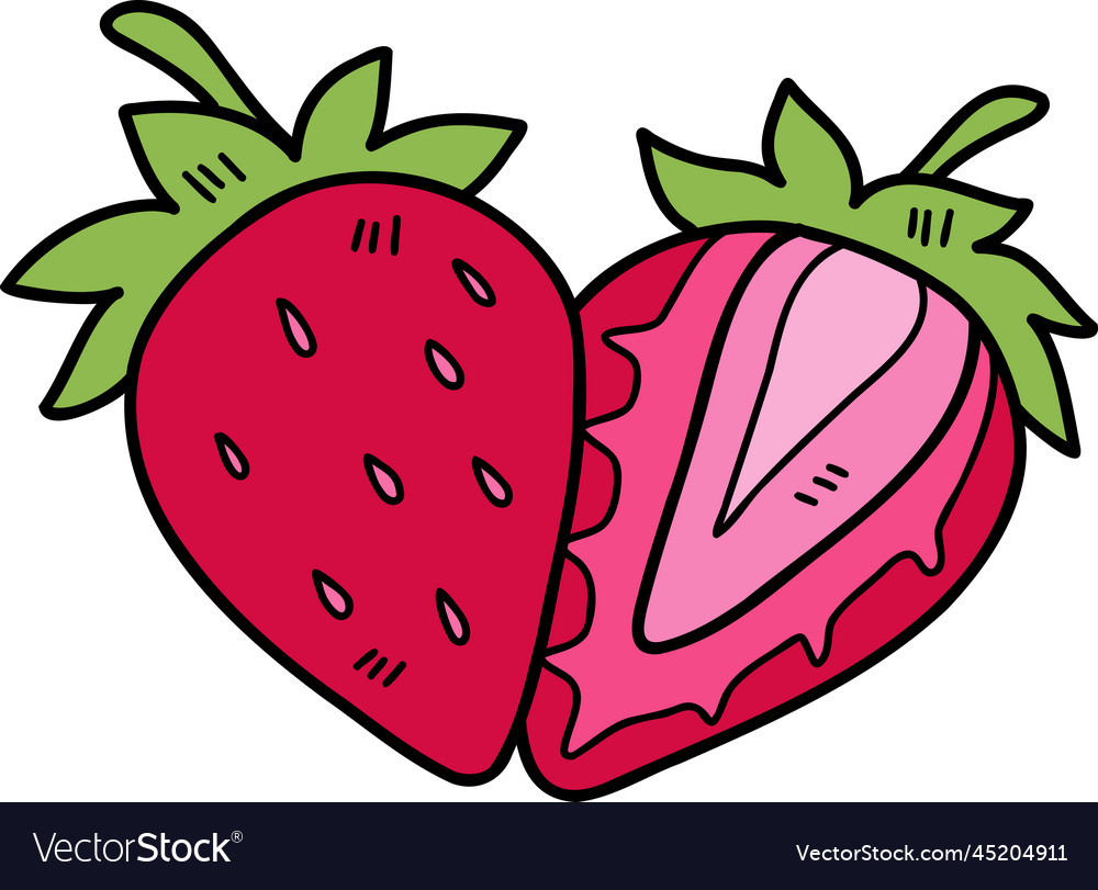 Hand Drawn Strawberry Fruit Royalty Free Vector Image