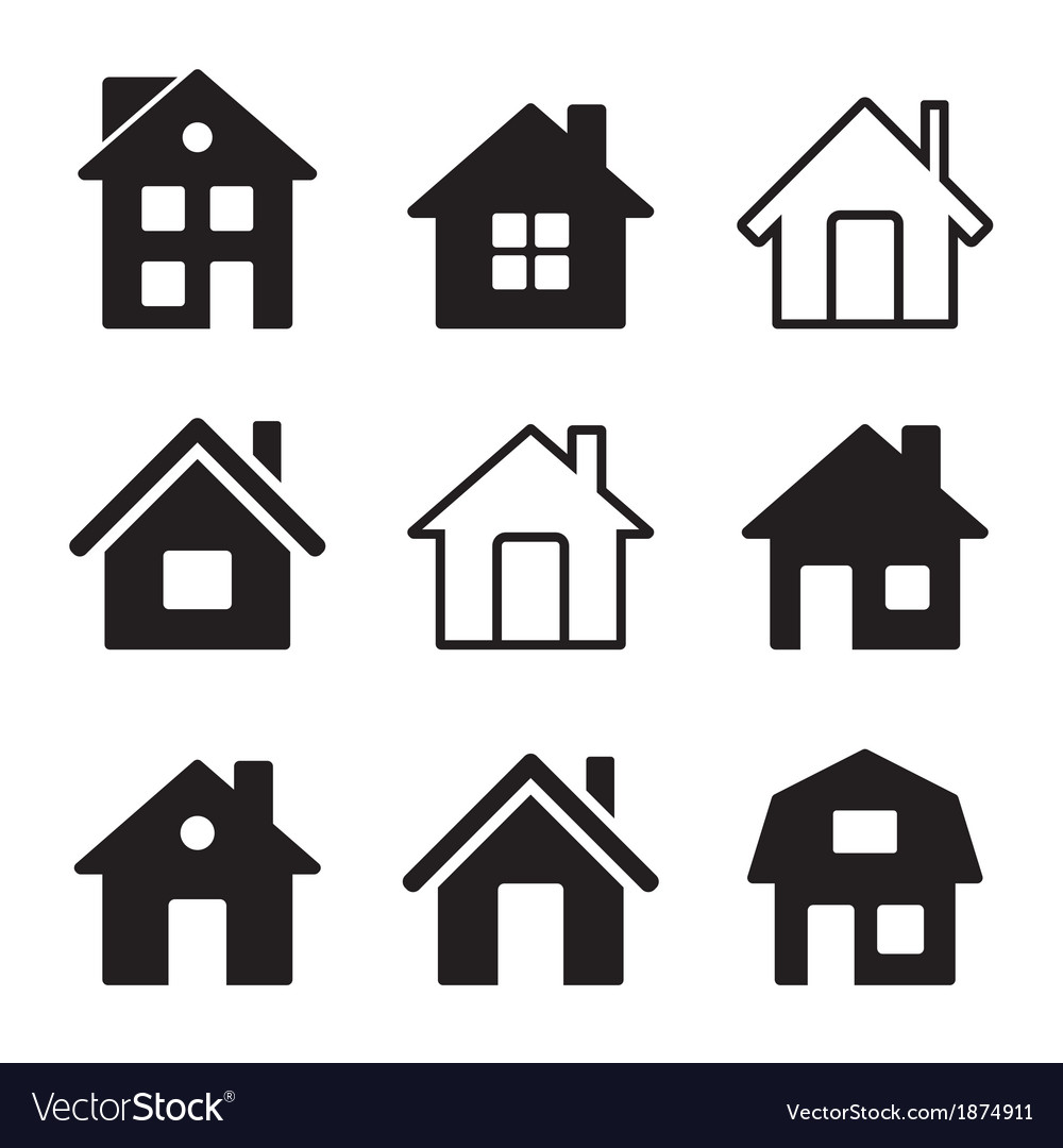 House icons set on white