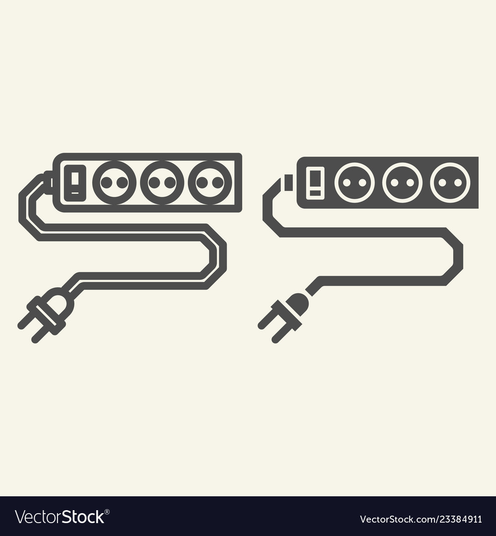 Power socket line and glyph icon sockets Vector Image