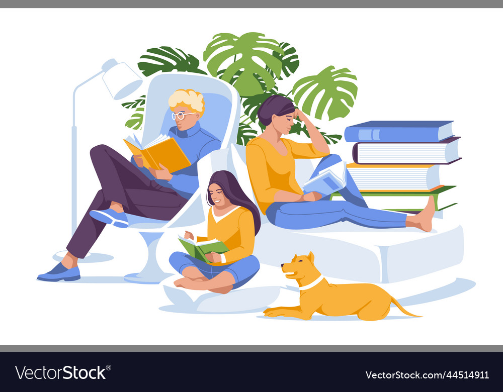 Reading club flat family father mother daughter