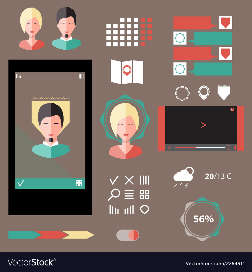Set of various elements interface projects