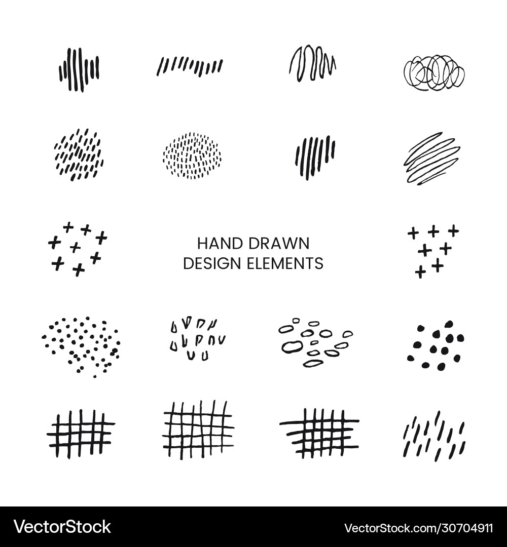 Set with doodle abstract Royalty Free Vector Image