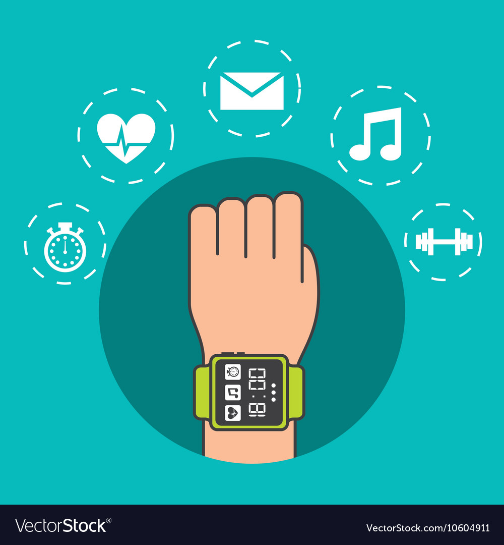 Smartwatch wearable technology icons