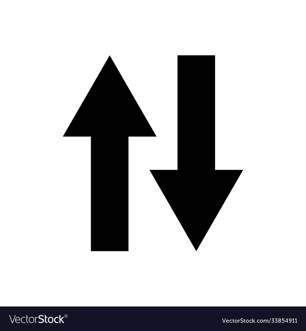Two-way arrow go up down icon design template vector image Two-way arrow go up down icon design template