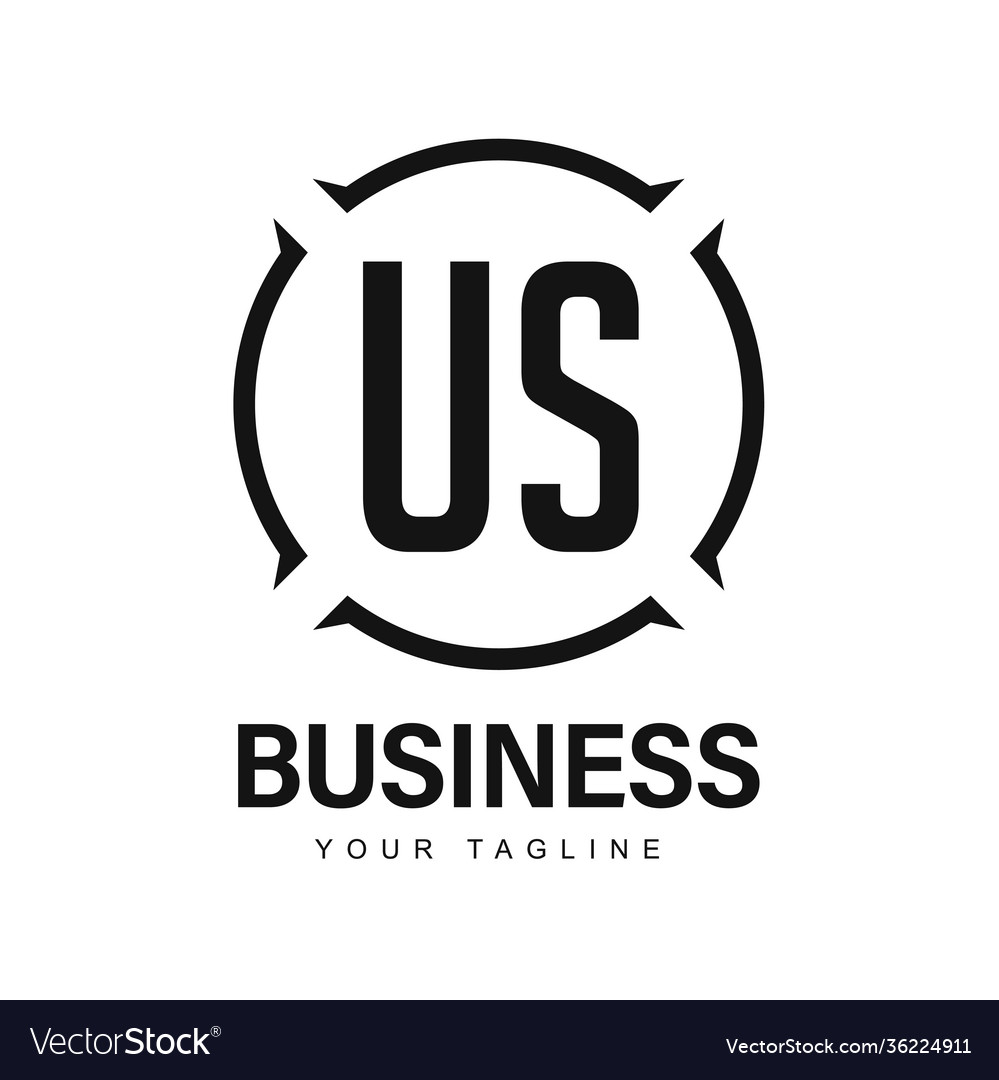 Us initial a logo design with abstract style vector image Us initial a logo design with abstract style