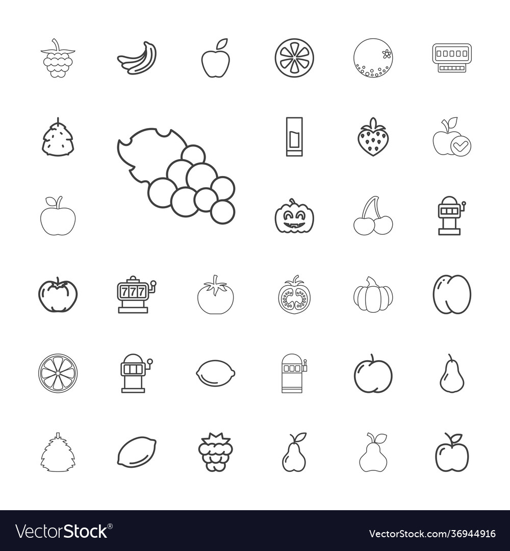 33 Fruit Icons Royalty Free Vector Image - Vectorstock