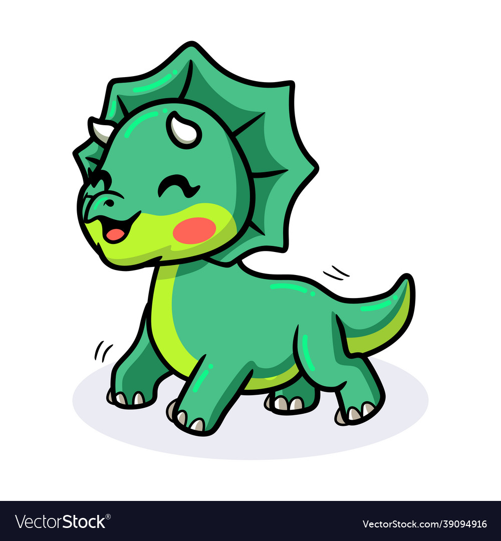 Cute little triceratops dinosaur cartoon