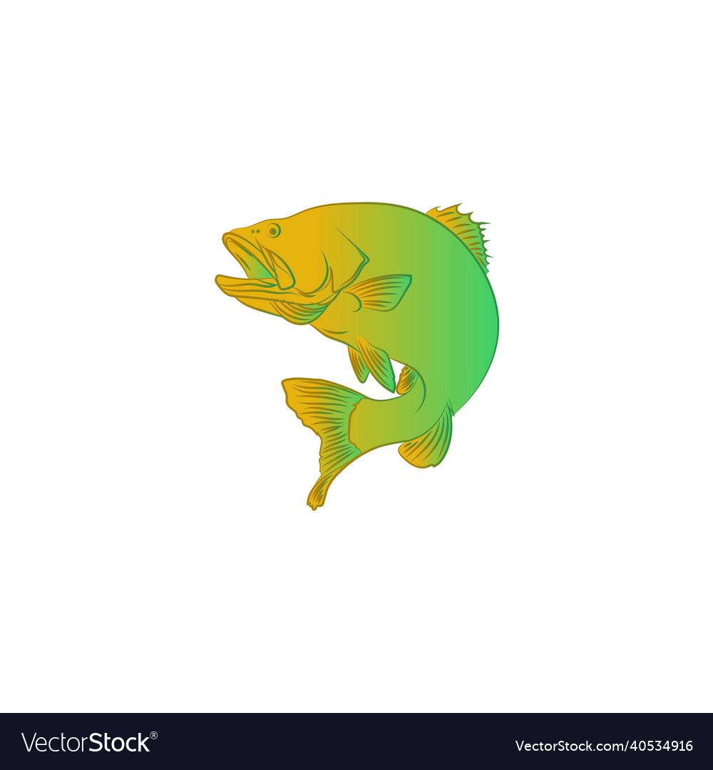 Fish large mouth bass mascot cartoon character