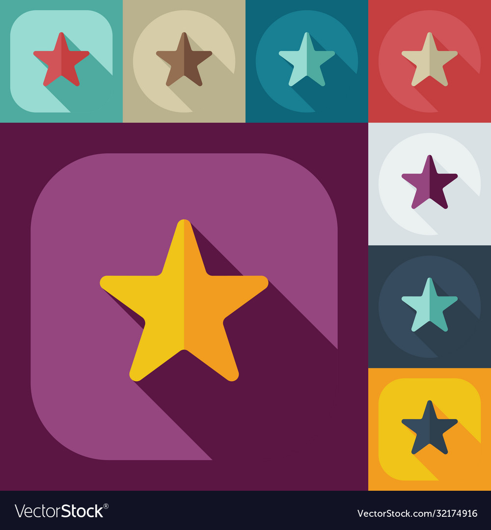 Flat modern design with shadow icons star Vector Image