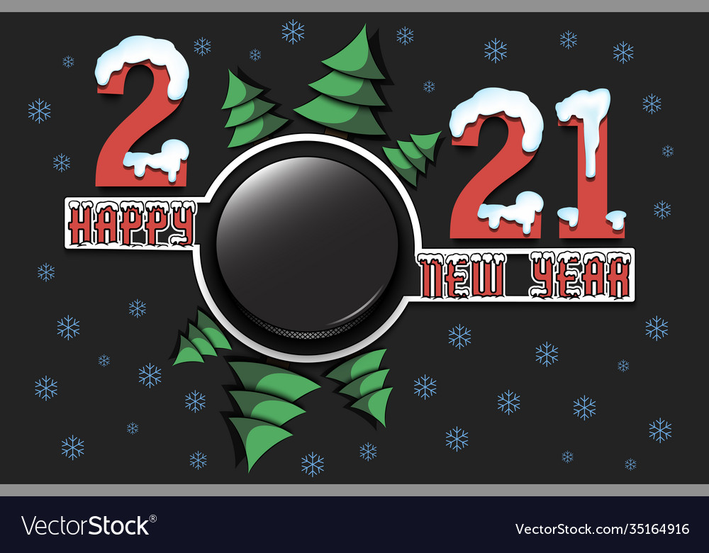 Happy new year 2021 and hockey puck