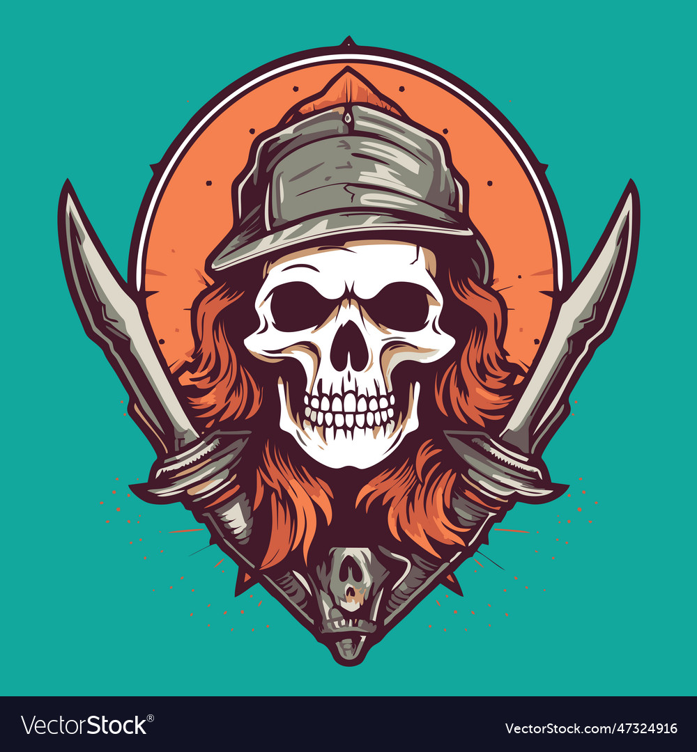 Hauntingly beautiful skull symbol warrior tshirt Vector Image