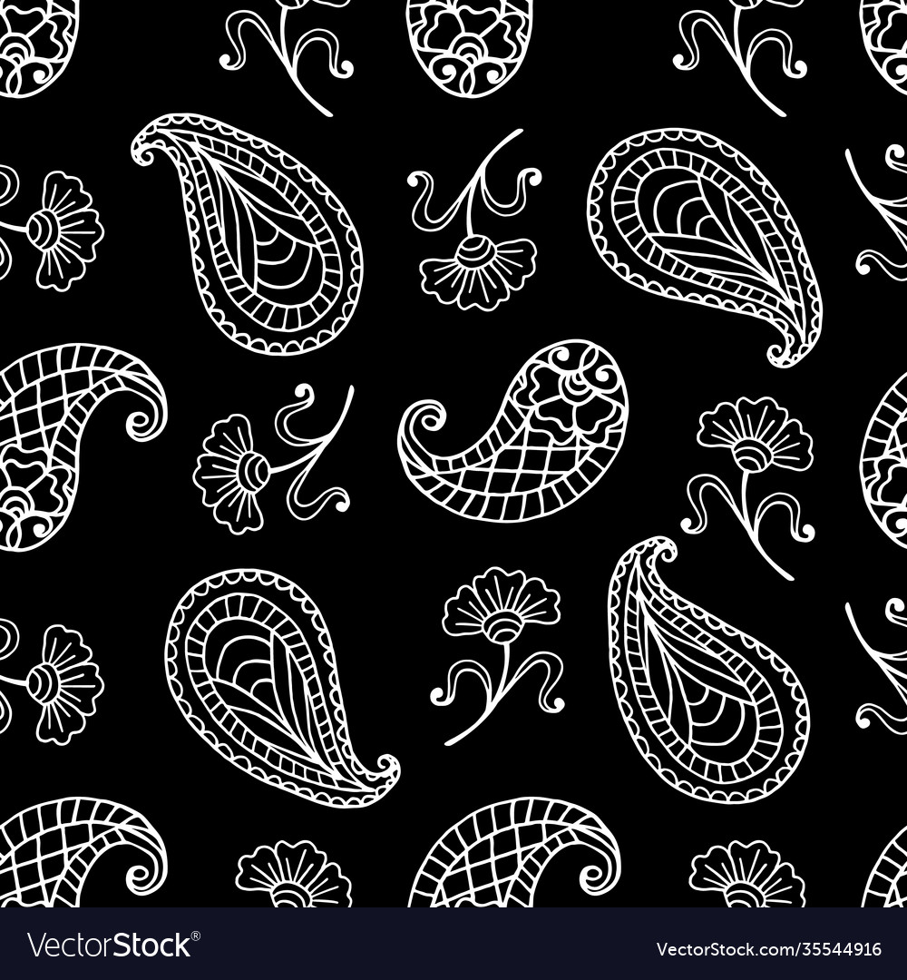 Indian paisley seamless pattern vector image Indian paisley seamless pattern