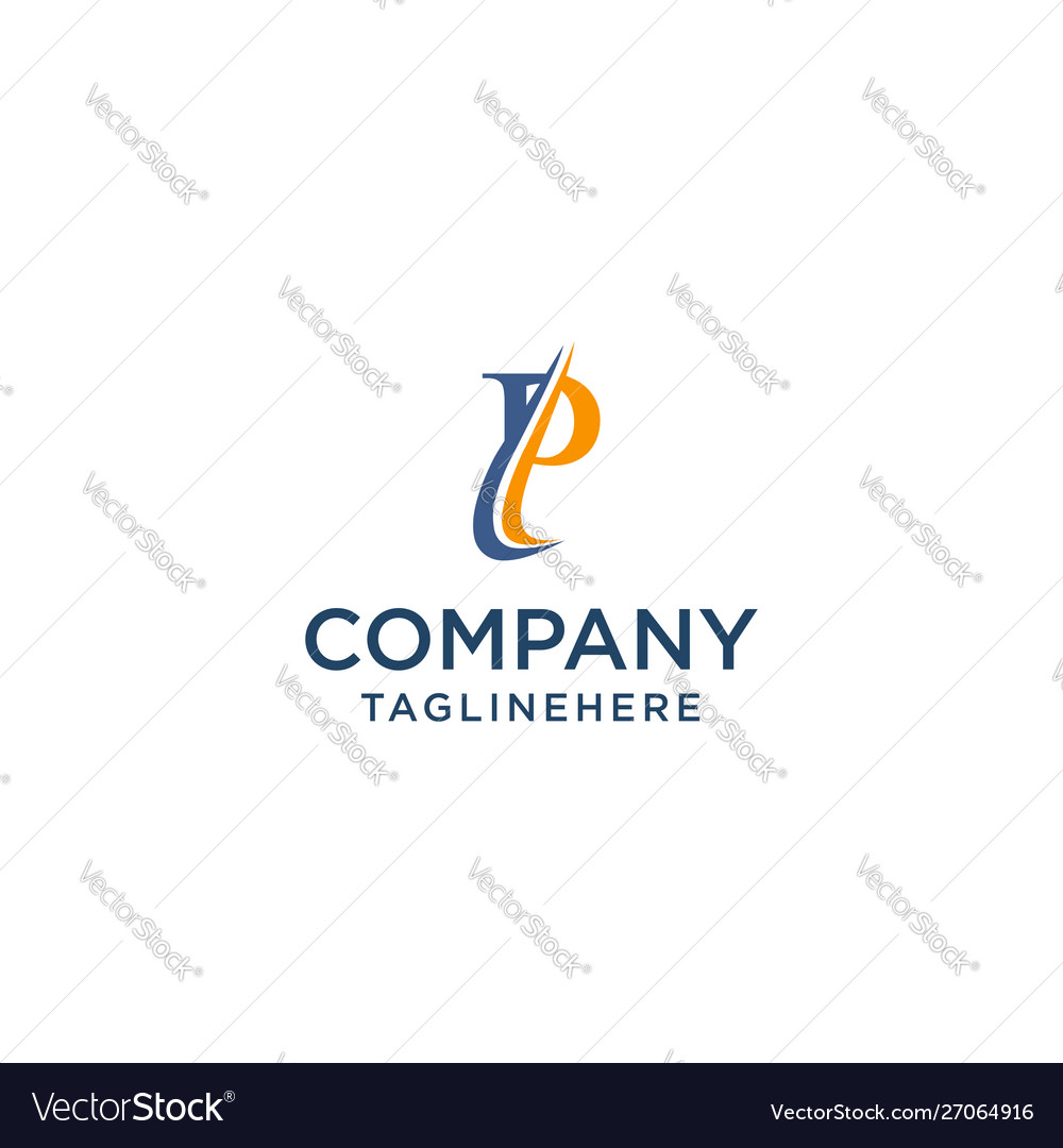 Letter p luxury swoosh corporate logo design Vector Image