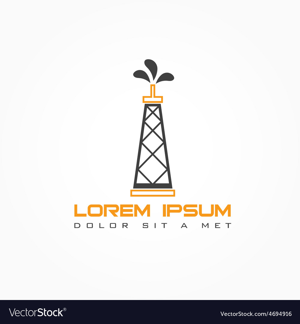 Oil rig abstract design template