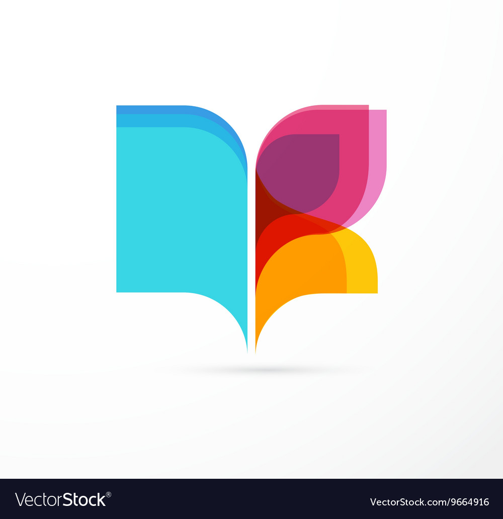 Open Book Colorful Concept Icon Of Education Vector Image