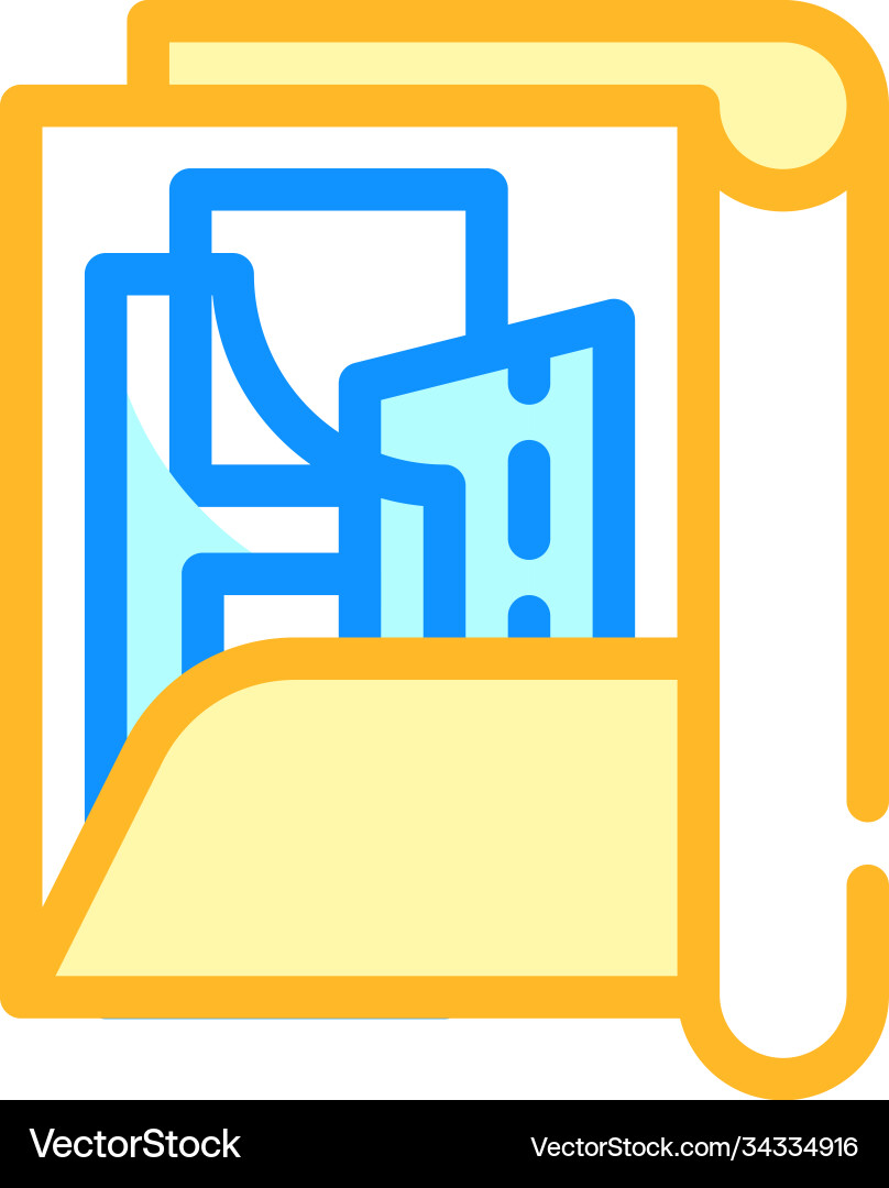 Pattern set folder color icon Royalty Free Vector Image