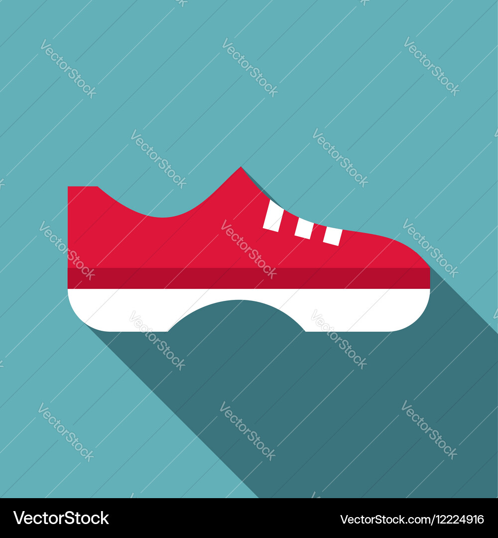 Red boot icon flat style Royalty Free Vector Image
