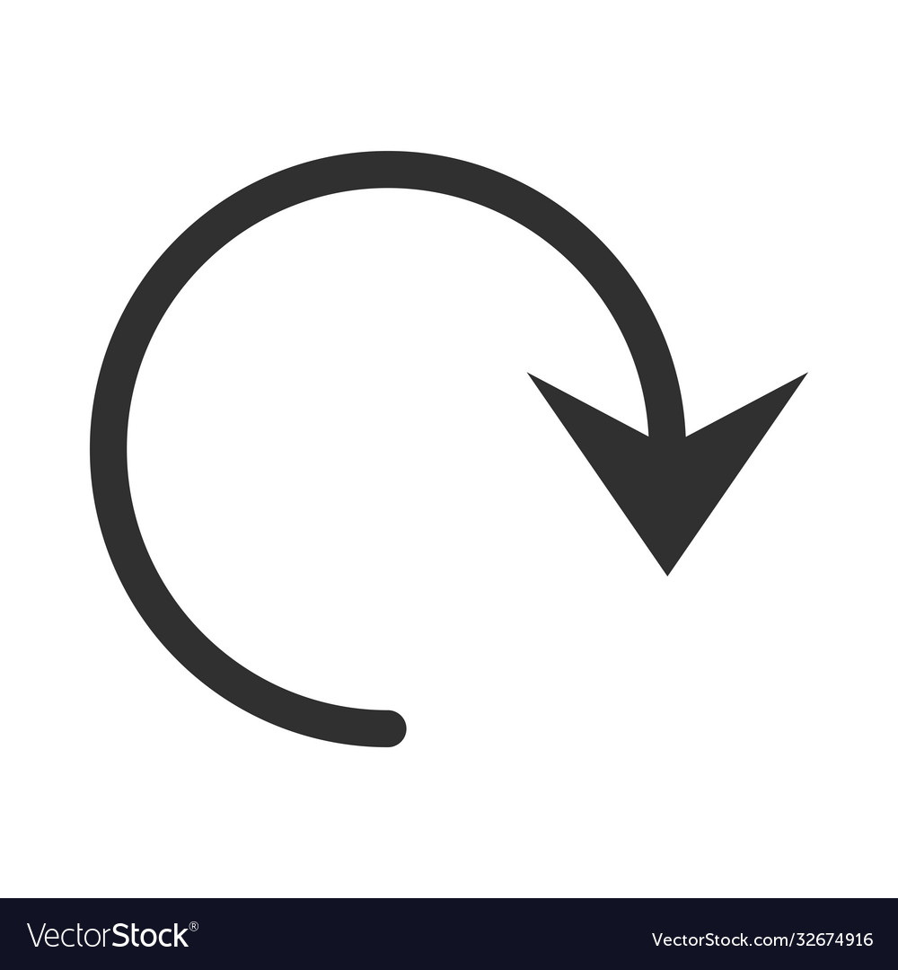 Refresh arrow indication cycle silhouette style