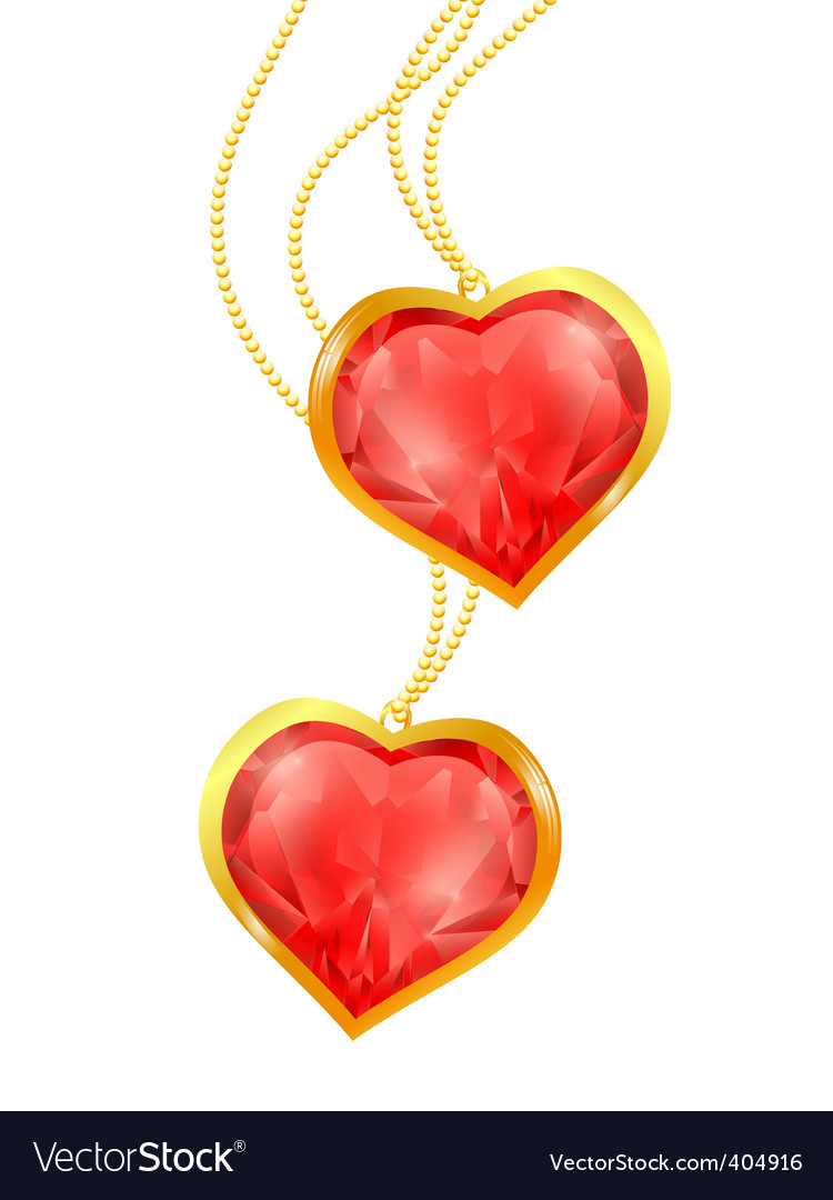 Ruby hearts Royalty Free Vector Image - VectorStock