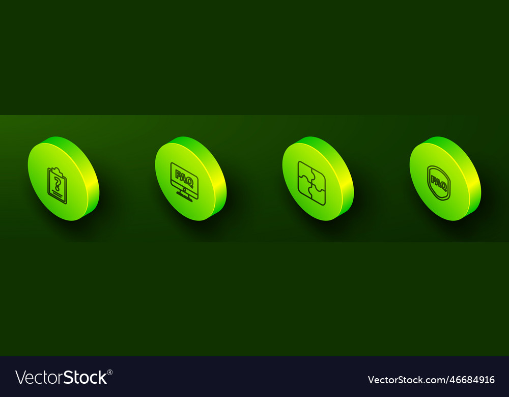 Set isometric line clipboard with question marks vector image Set isometric line clipboard with question marks