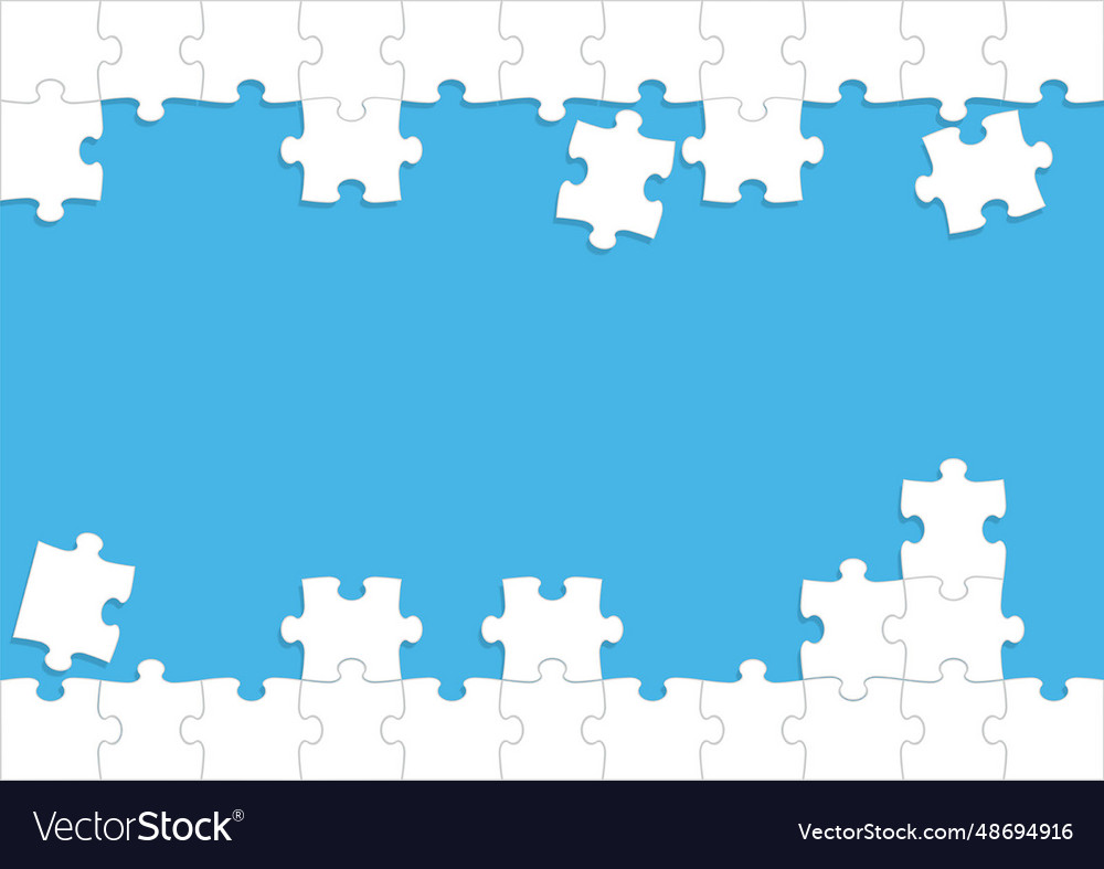 White Jigsaw Puzzle Frame Template