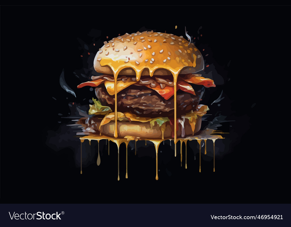 A Cheese Burger Tasty Royalty Free Vector Image A Cheese Burger Tasty Royalty Free Vector Image
