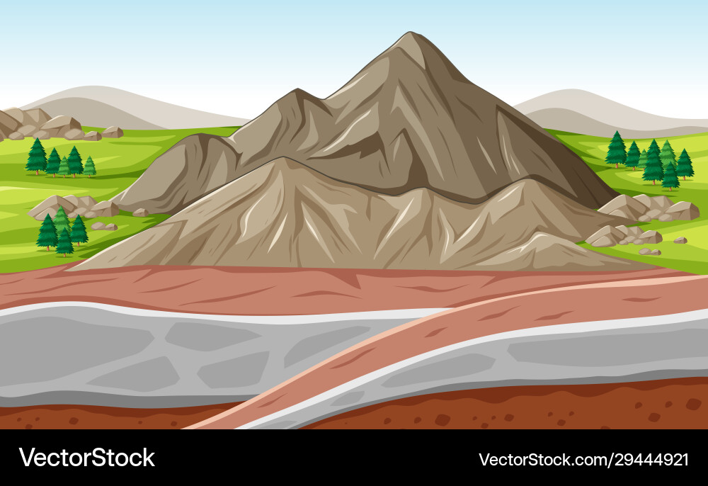 Background scene with big mountain Royalty Free Vector Image